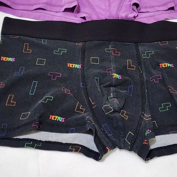 H&M Men's Tetris Game Purple Short Boxer Briefs Trunks Set of 2 Size Large L - Picture 5 of 8
